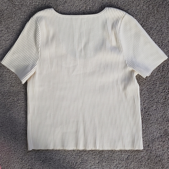 Madewell Ottoman Crop Tee Bright Ivory White 2X - Picture 6 of 6